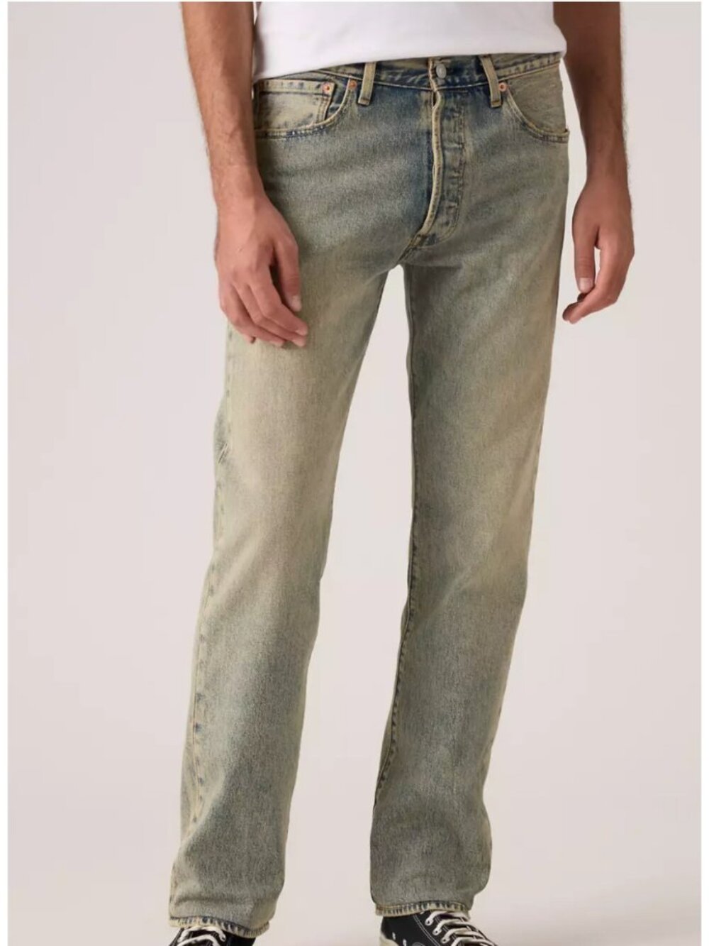 New Levi's 36x32 501 Original Men's Jeans Along The Coast - Medium Wash